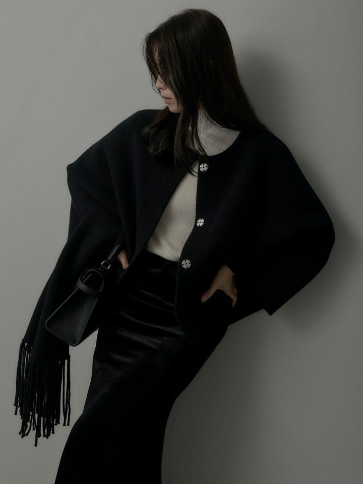 マフラー付き2WAYケープコート