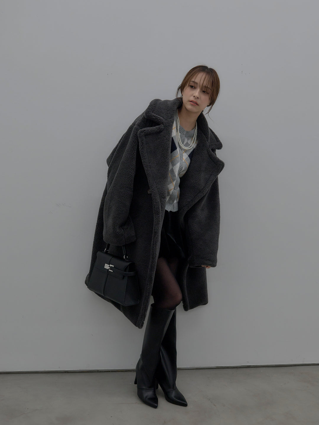 テディボアロングコート