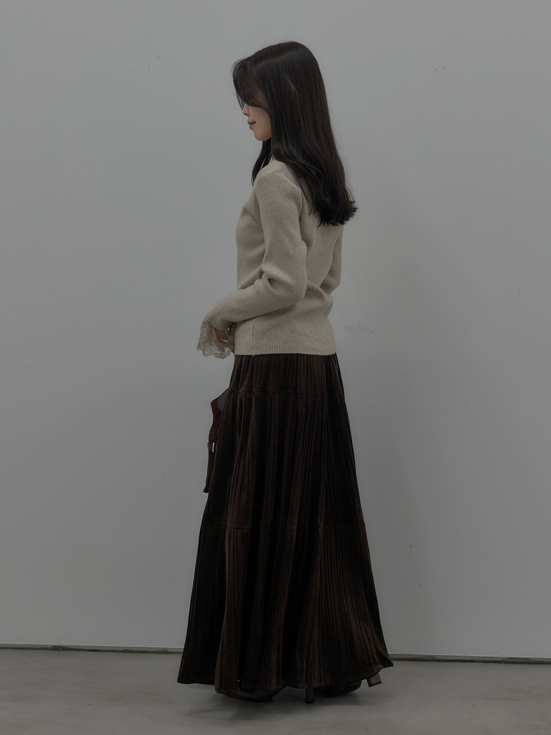 ベロアプリーツティアードスカート