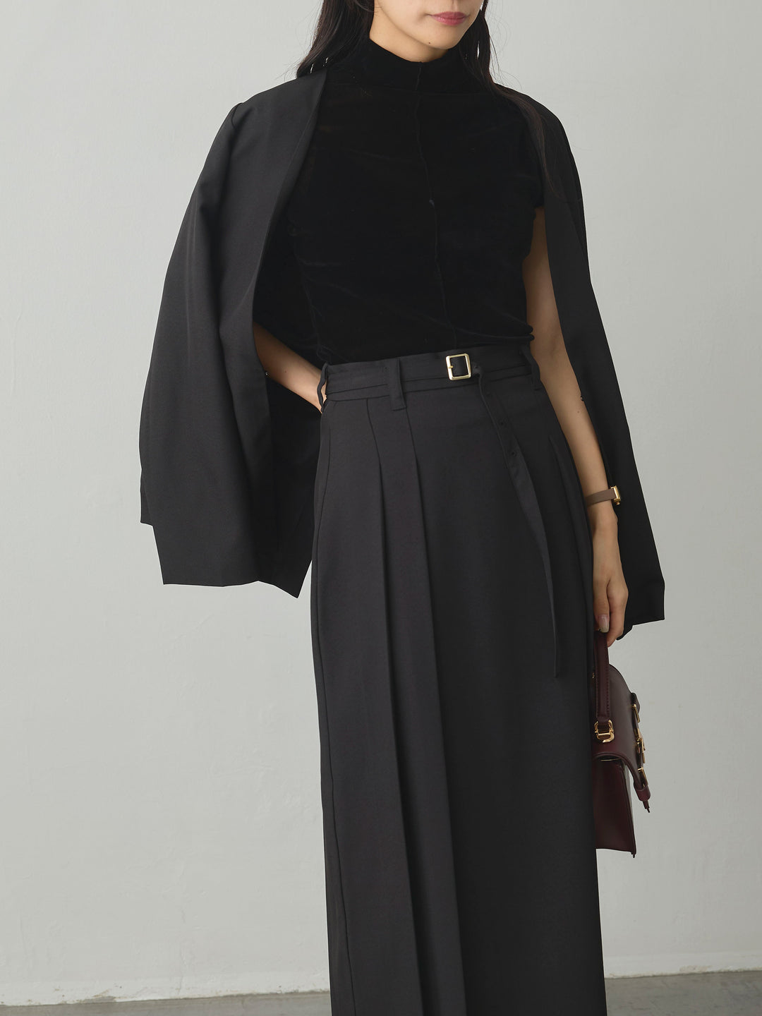 [予約]メッシュベロアノースリーブトップス