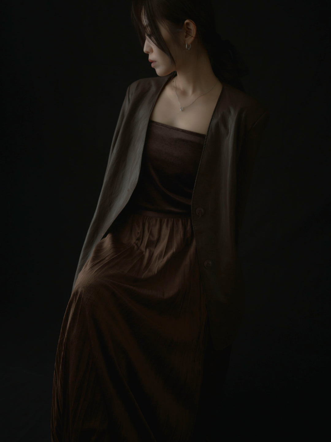 レザーノーカラージャケット