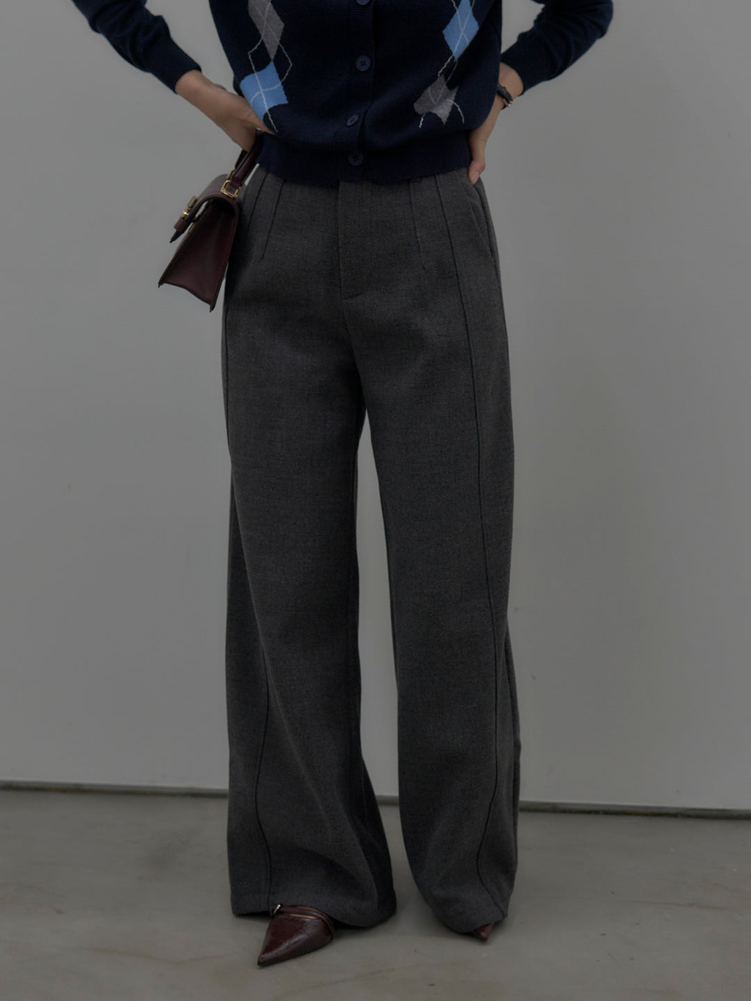 アーガイル柄ニットカーディガン