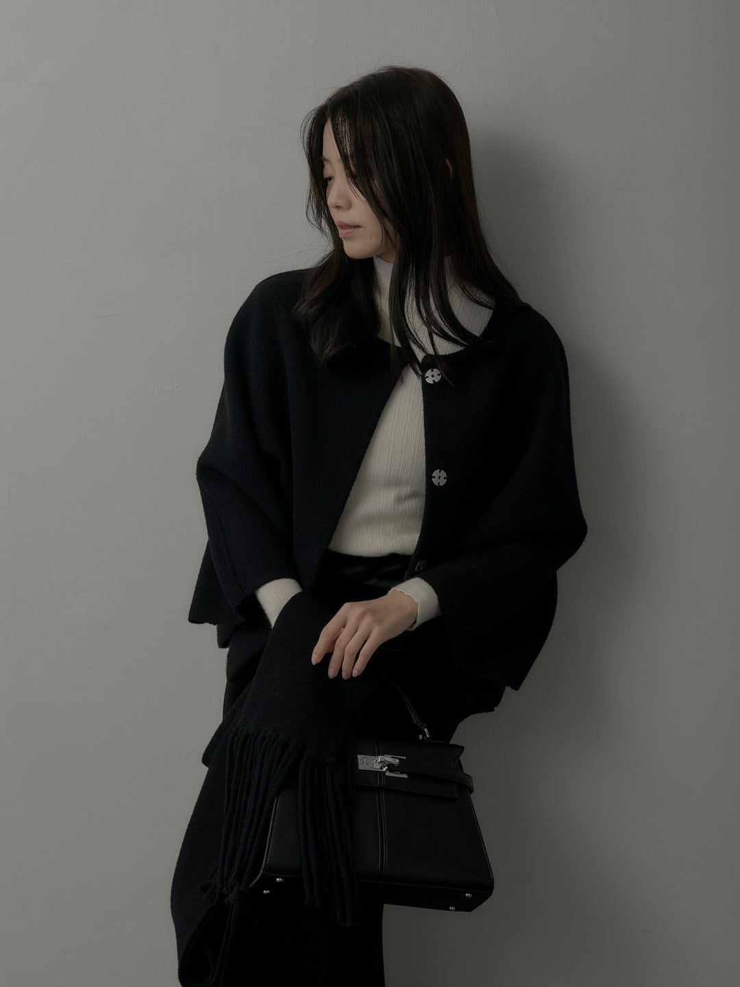 マフラー付き2WAYケープコート