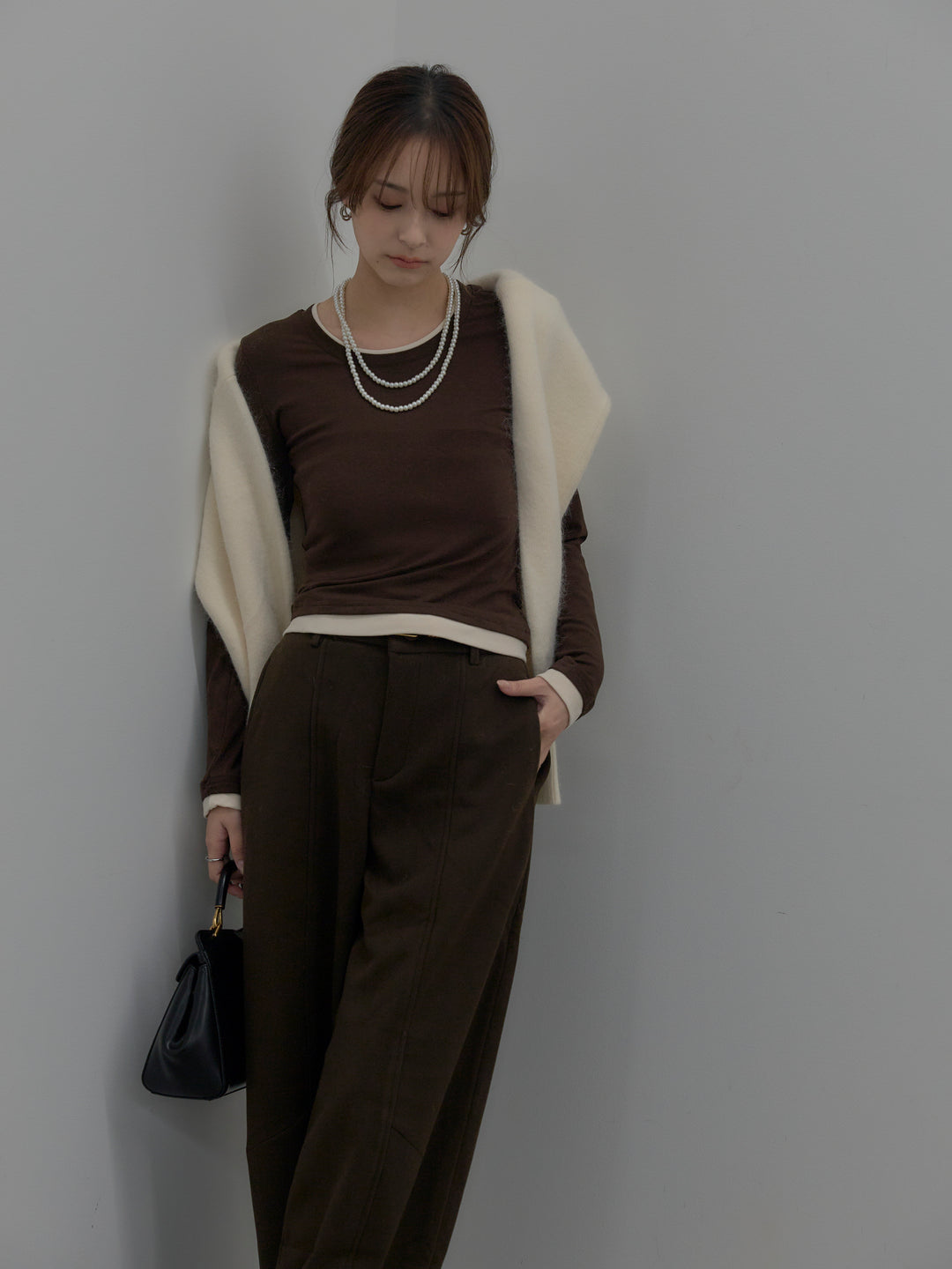 バイカラーレイヤードカットソー