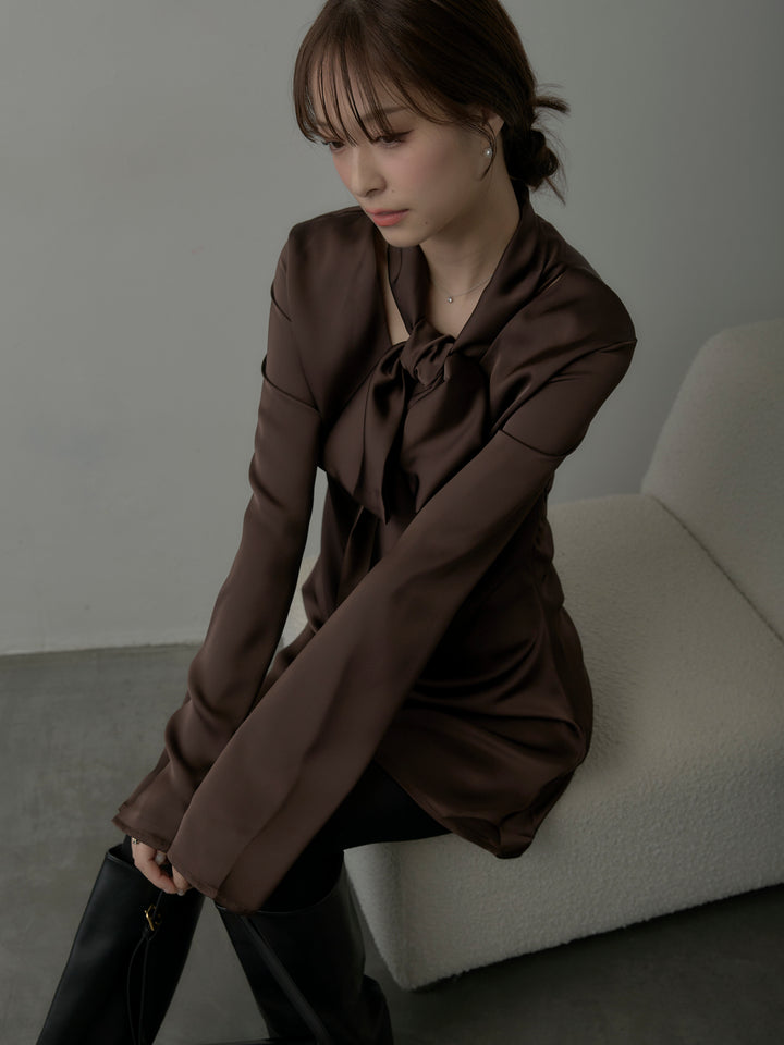 ボウタイサテンミニワンピース