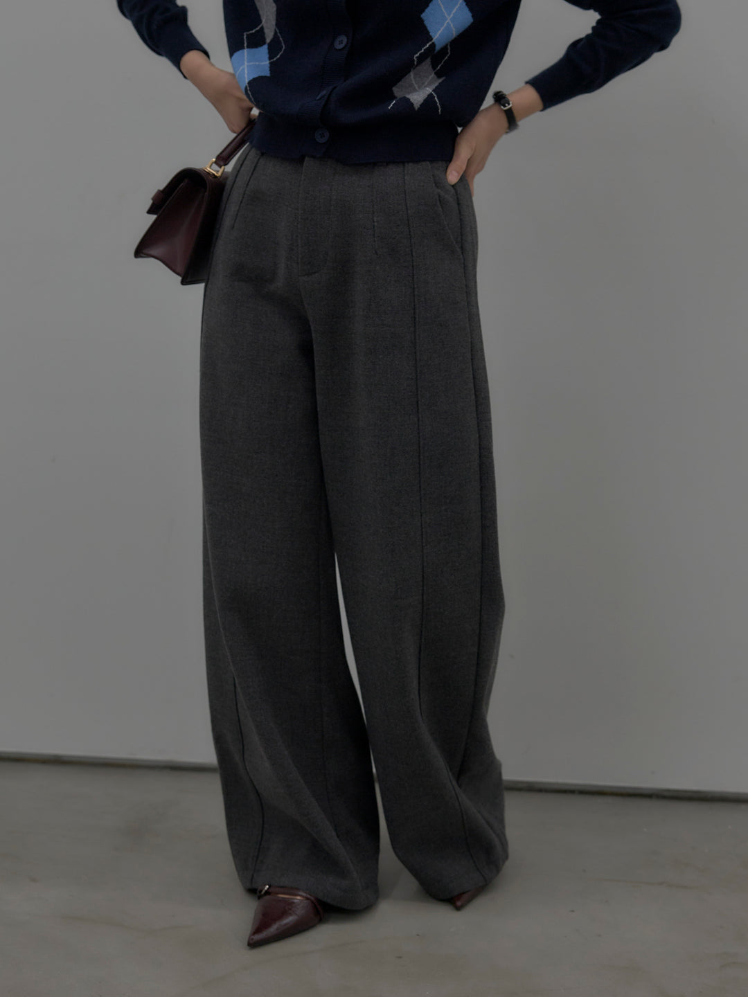 アーガイル柄ニットカーディガン