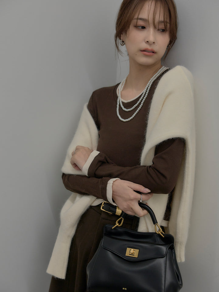 バイカラーレイヤードカットソー