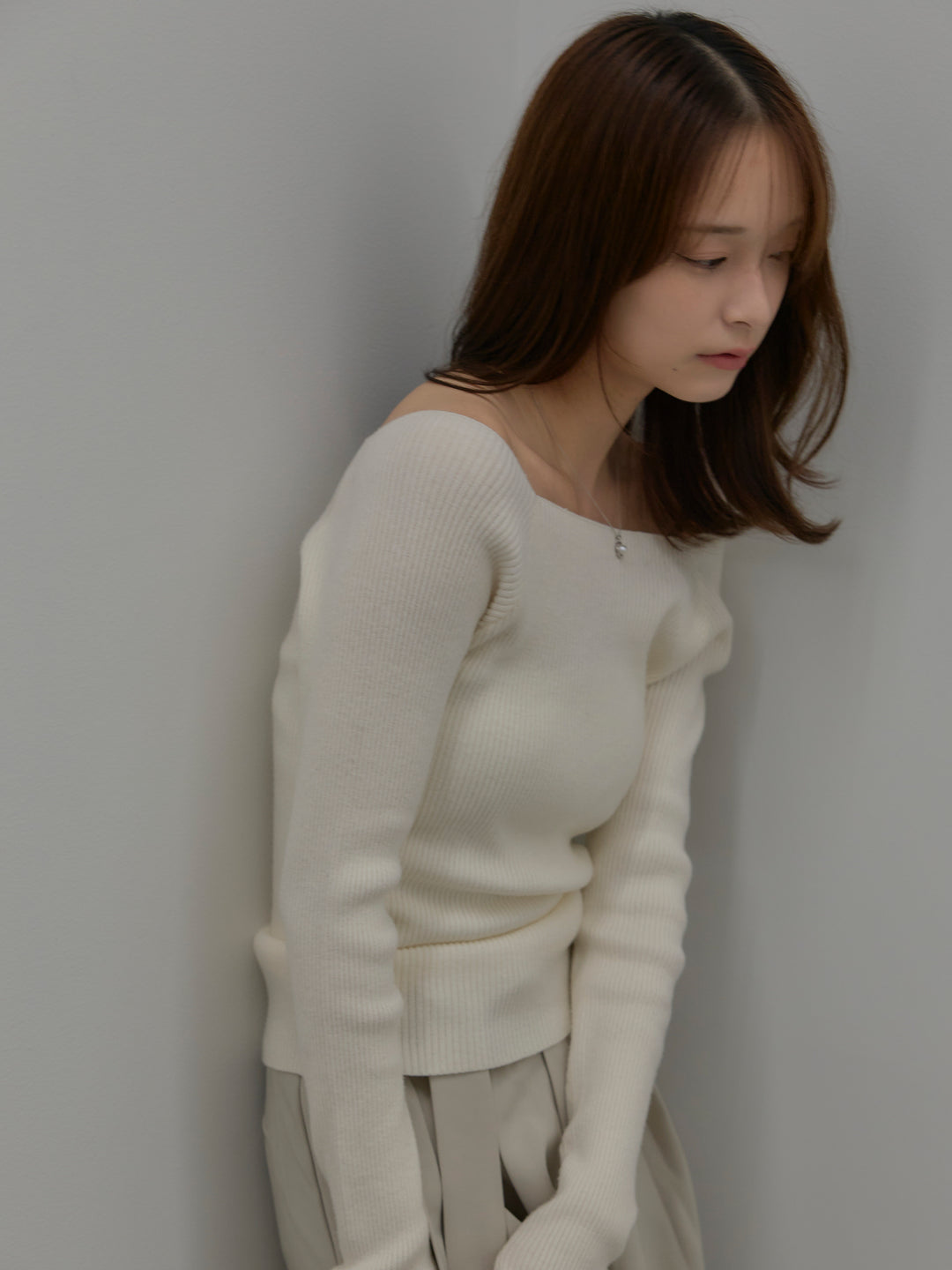 【SET】モヘアライクオーバーニットカーディガン+ウエストリボンワイドパンツ(2set)