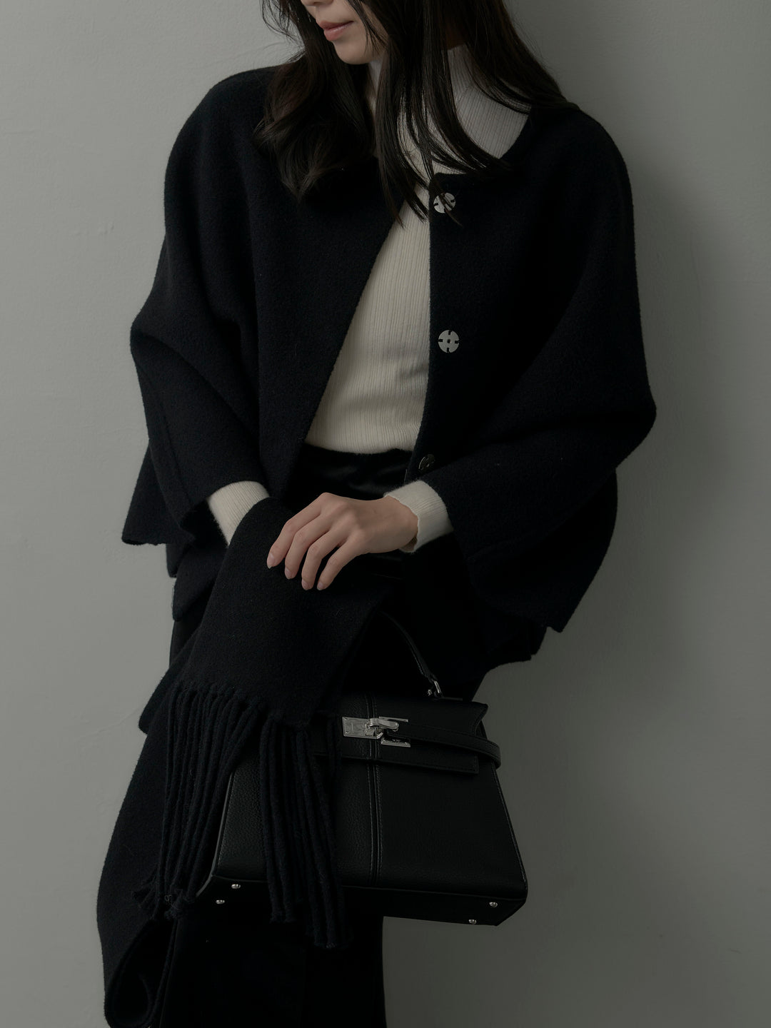 マフラー付き2WAYケープコート