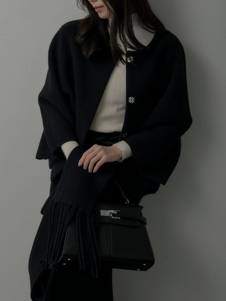 マフラー付き2WAYケープコート