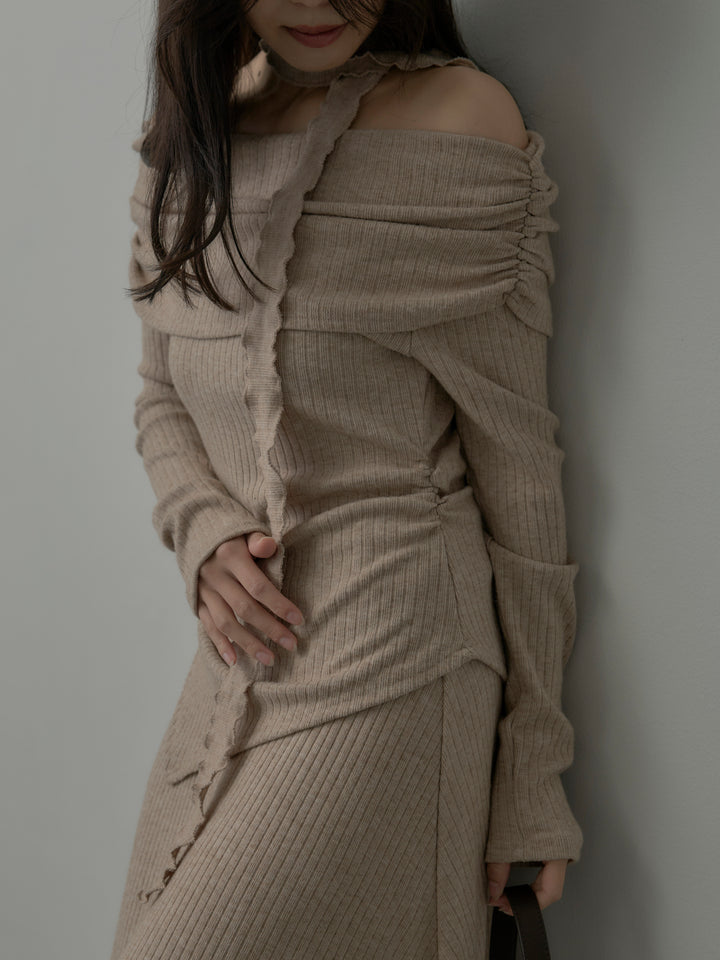 リブニットオフショルSETUP