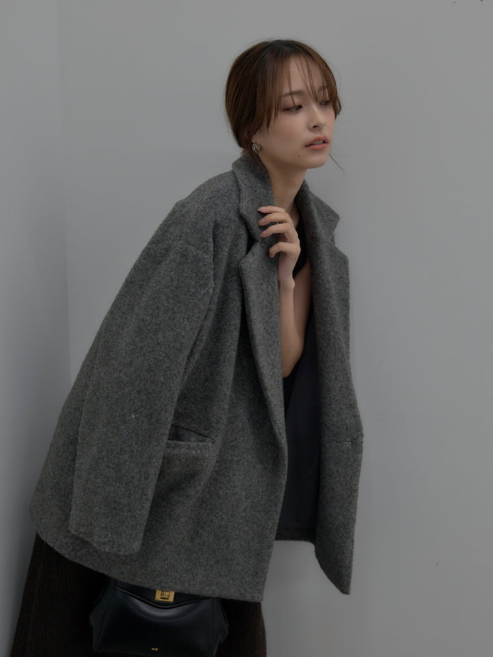 【SET】【Essential】オーバーサイズジャケットコート+リュクスリブニットロングドレス(2set)