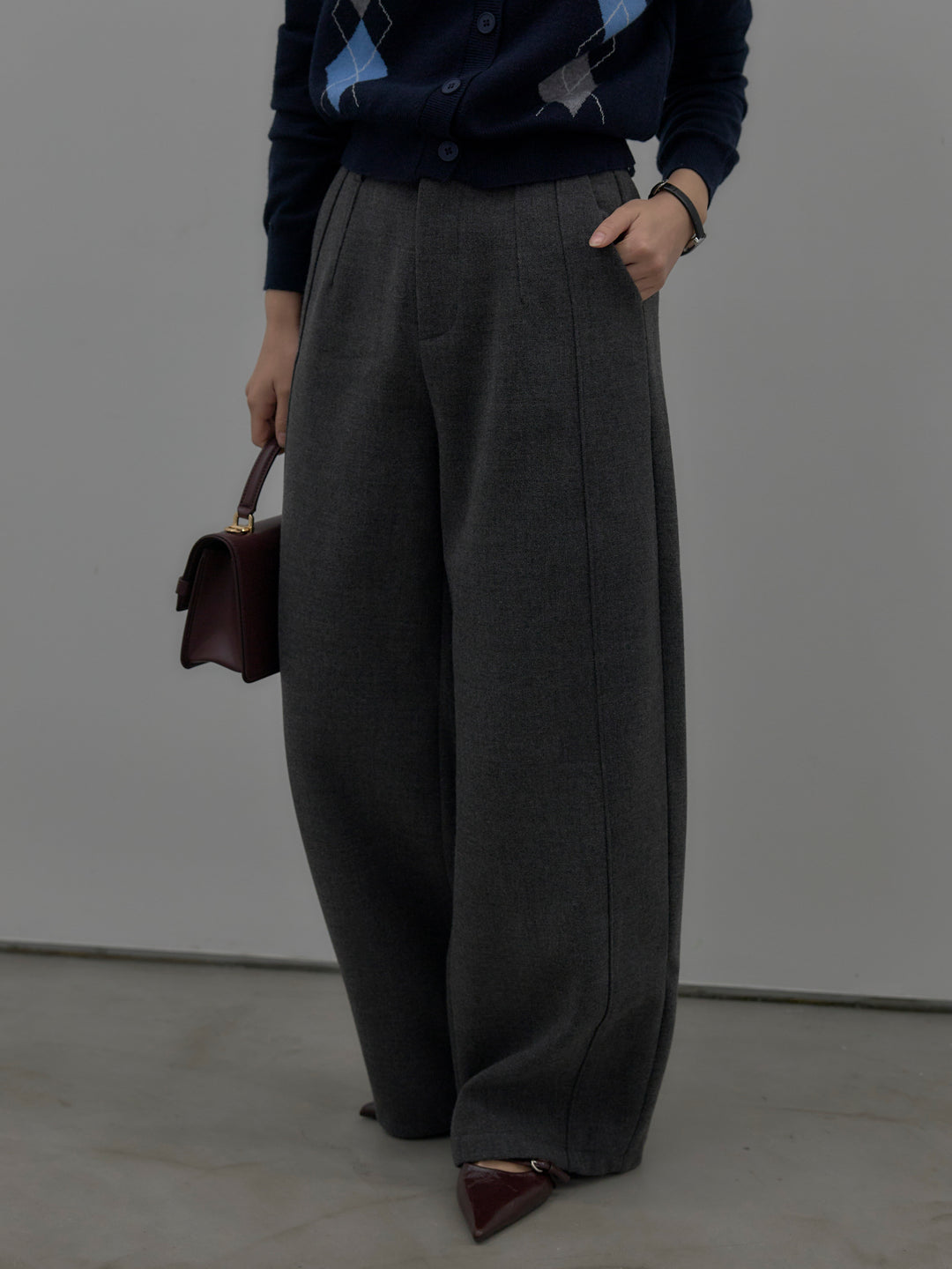 アーガイル柄ニットカーディガン