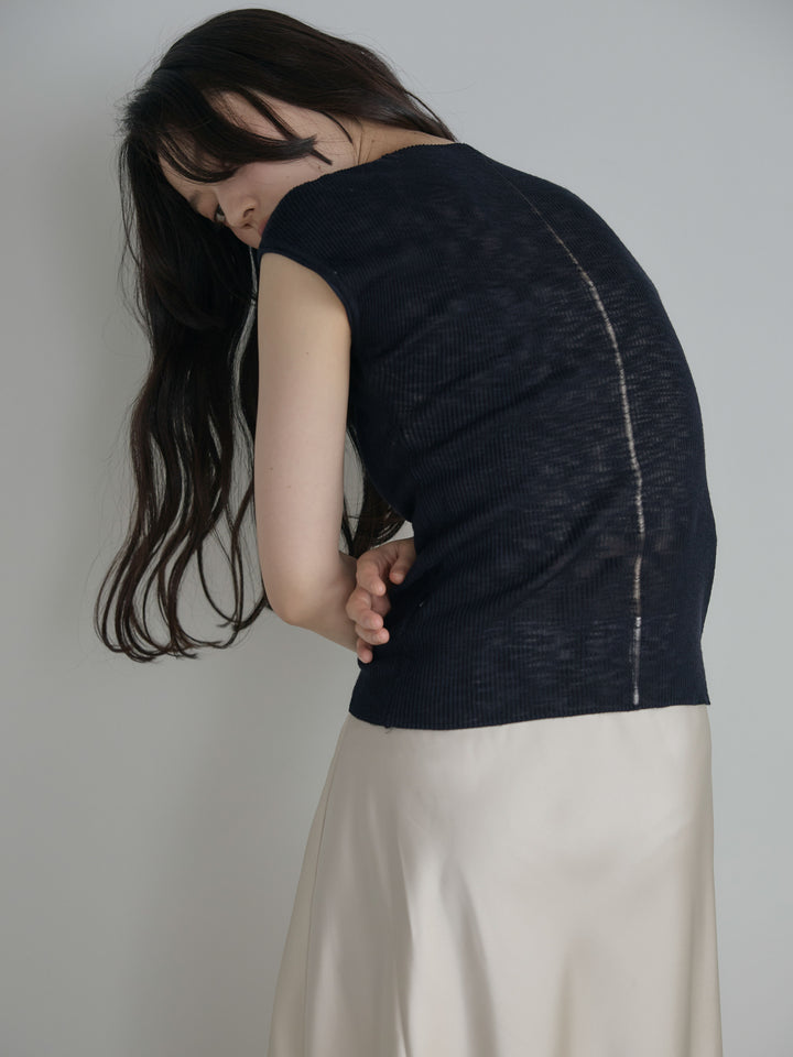 アシンメトリーレーストリムサテンスカート