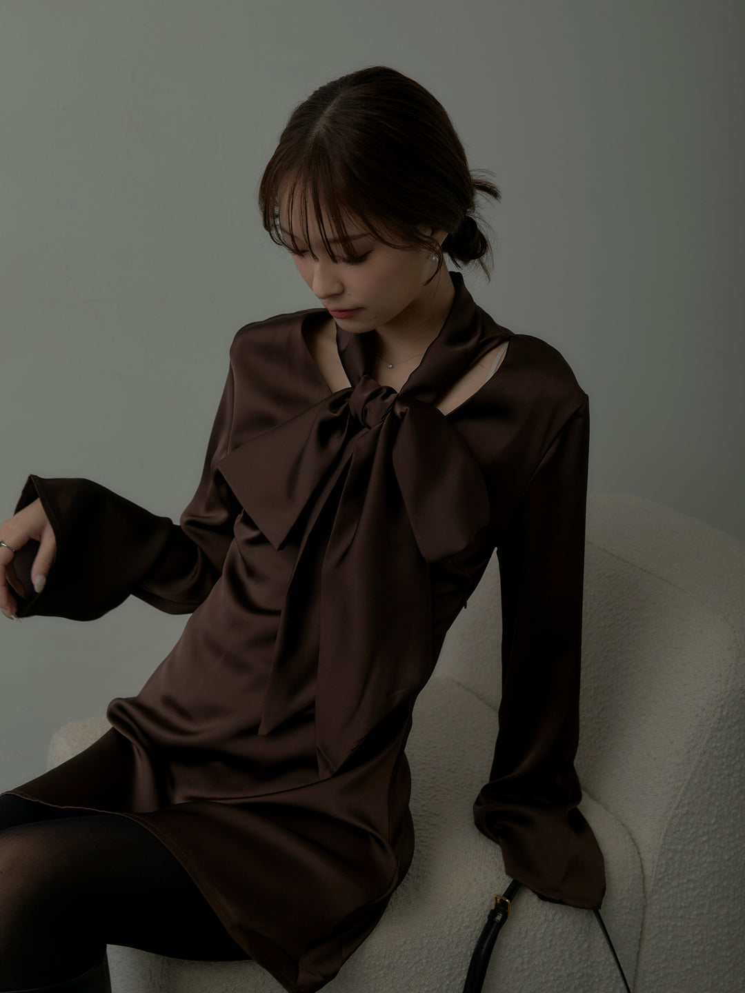 ボウタイサテンミニワンピース