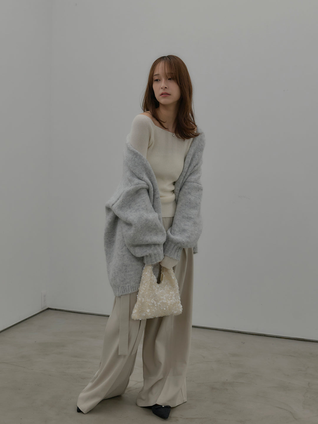 ウエストリボンワイドパンツ