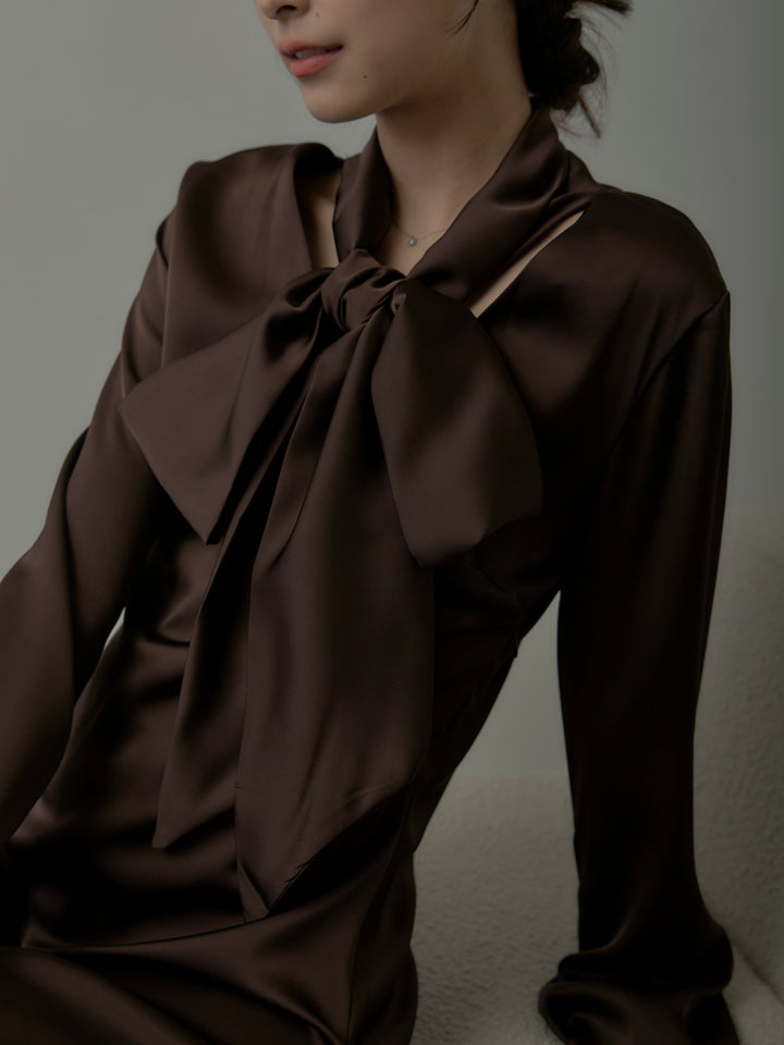 ボウタイサテンミニワンピース