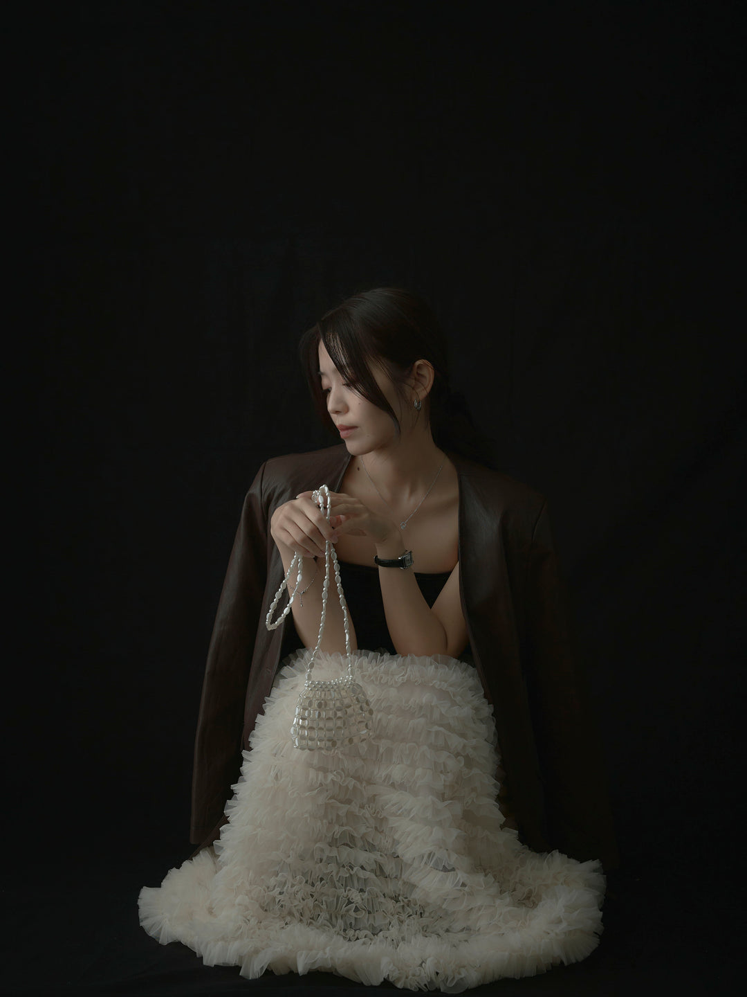 ドラマチックフリルチュールスカート