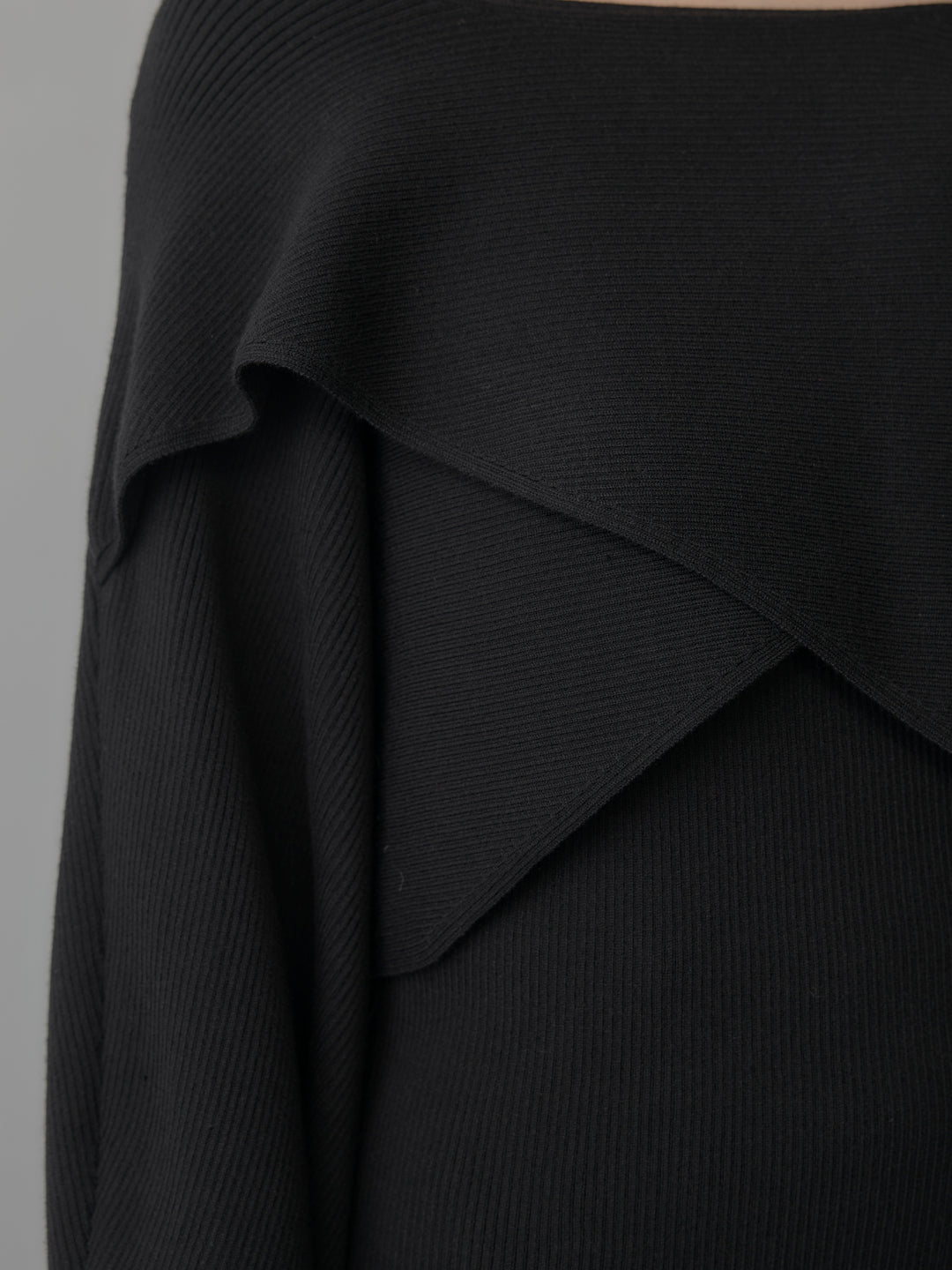 [予約]タンク付きクロスデザインニットプルオーバー