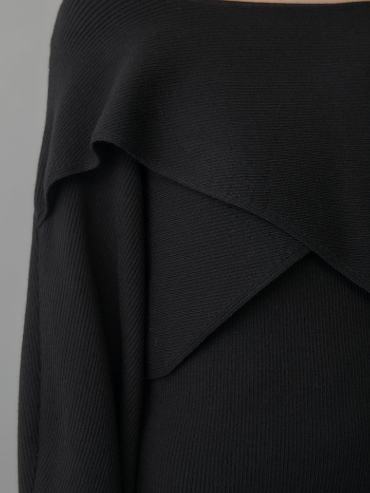 [予約]タンク付きクロスデザインニットプルオーバー