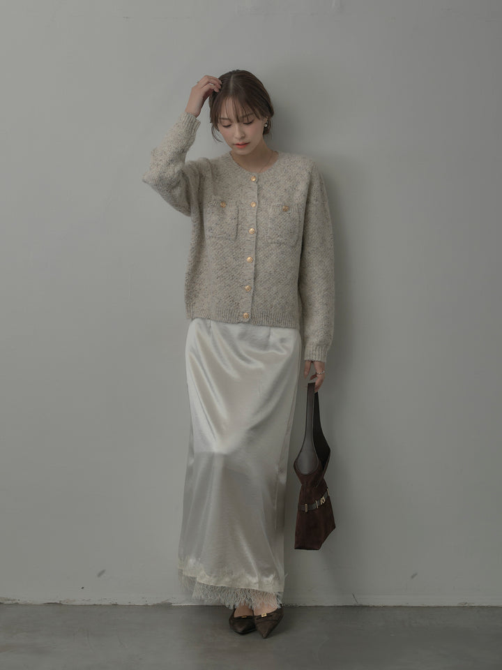 裾レースサテンスカート