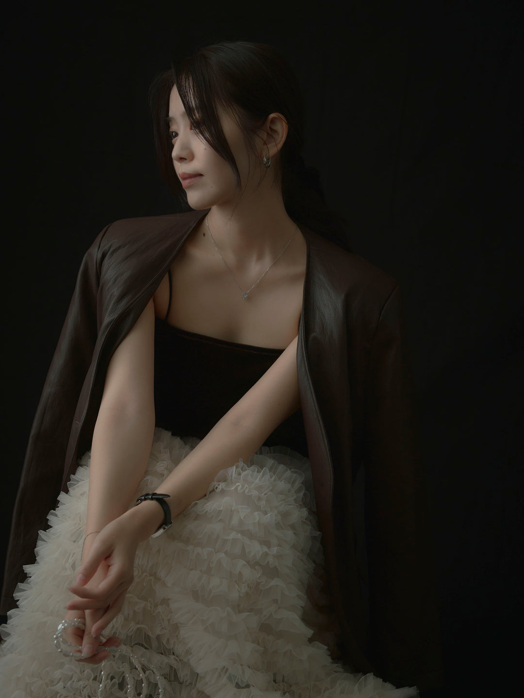 レザーノーカラージャケット