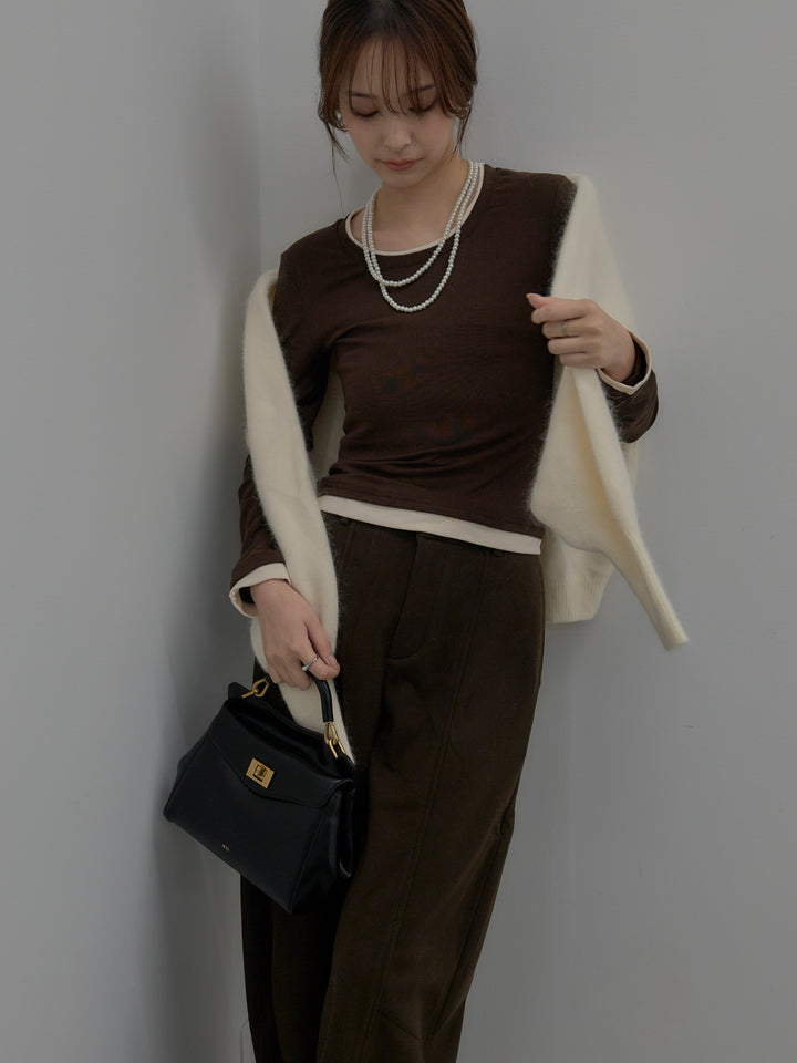 バイカラーレイヤードカットソー