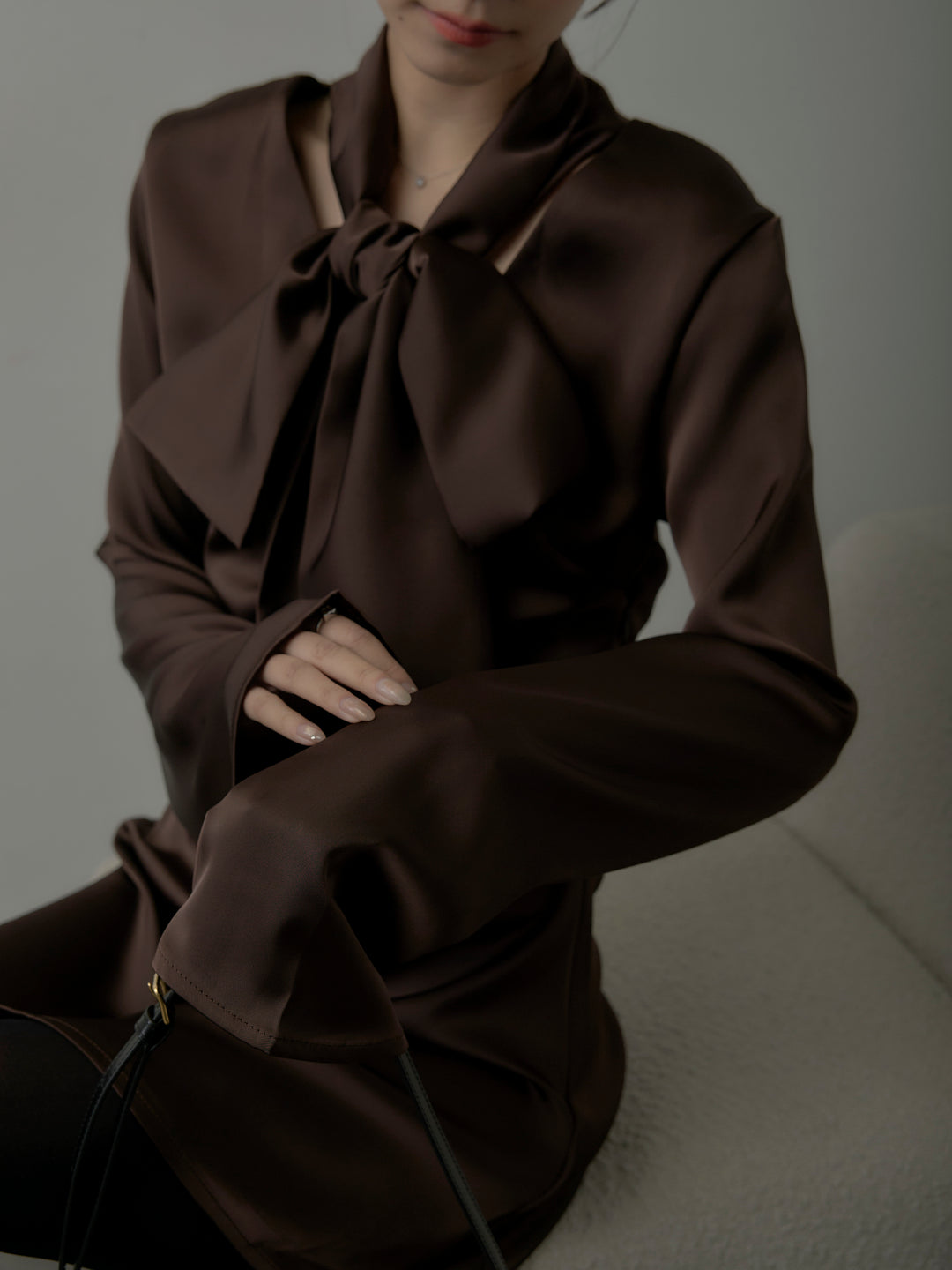 ボウタイサテンミニワンピース