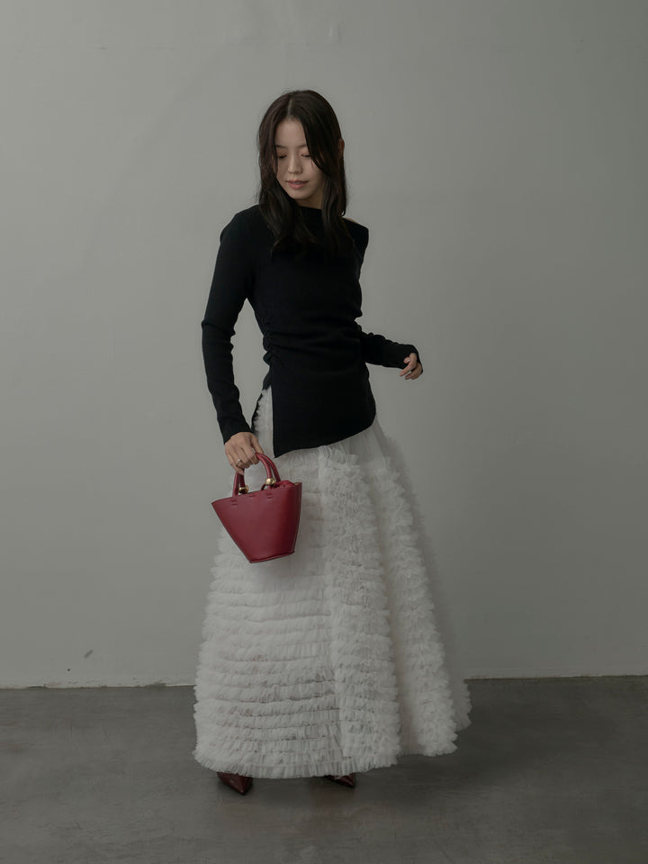 ドラマチックフリルチュールスカート