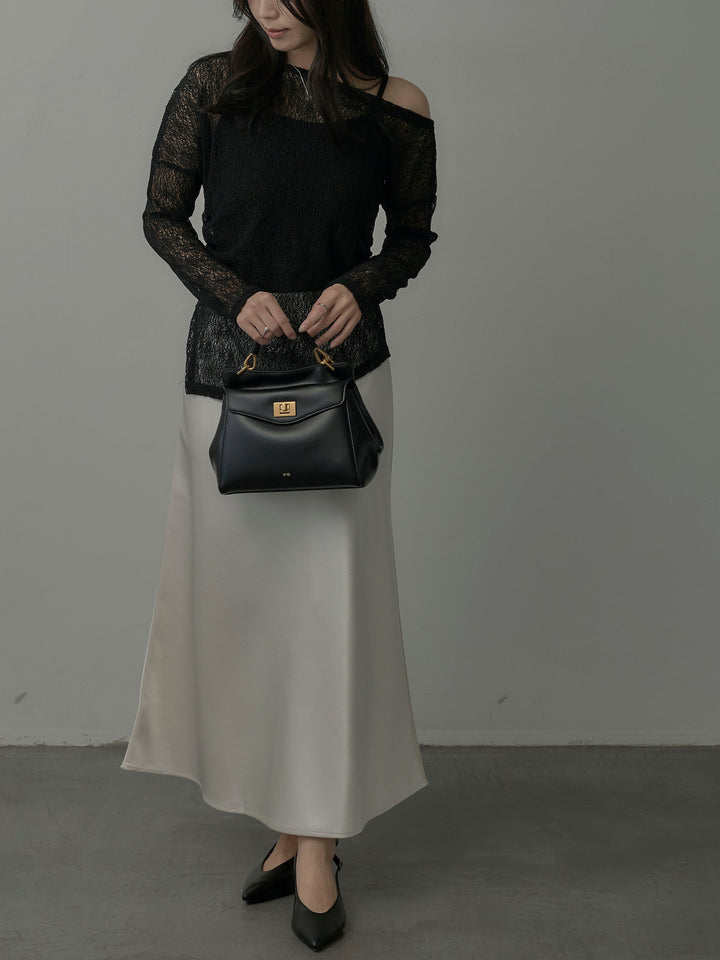 【SET】【インナー付き】シアーレーストップス+ヘビーサテンAラインスカート(2set)