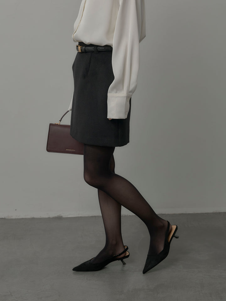 【Essential】ウールタッチミニスカート