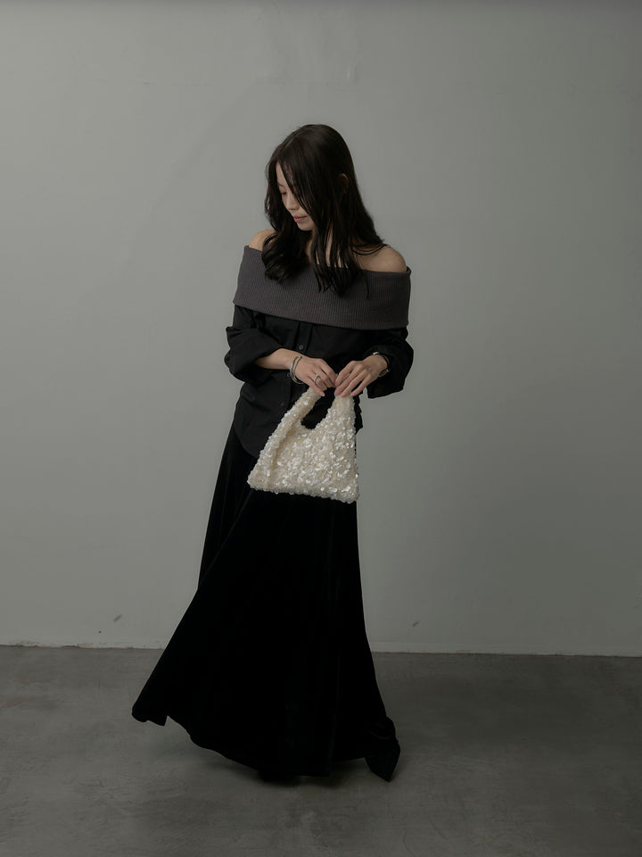 ベロアフレアロングスカート