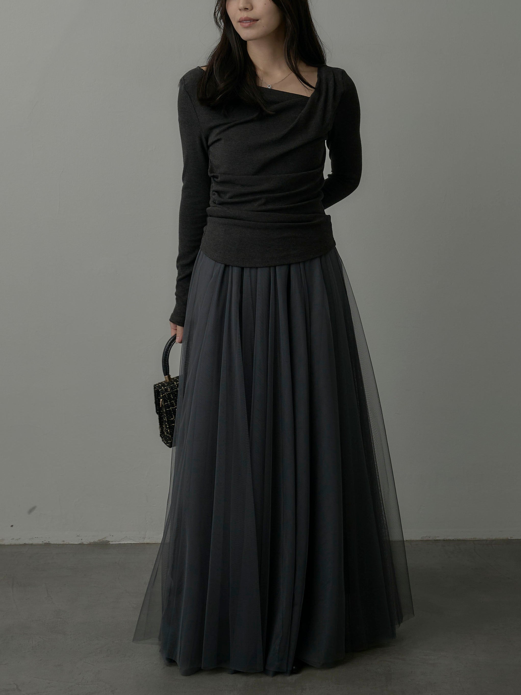 SET】ドレープデザイントップス+ボリュームチュールスカート(2set) – nairo