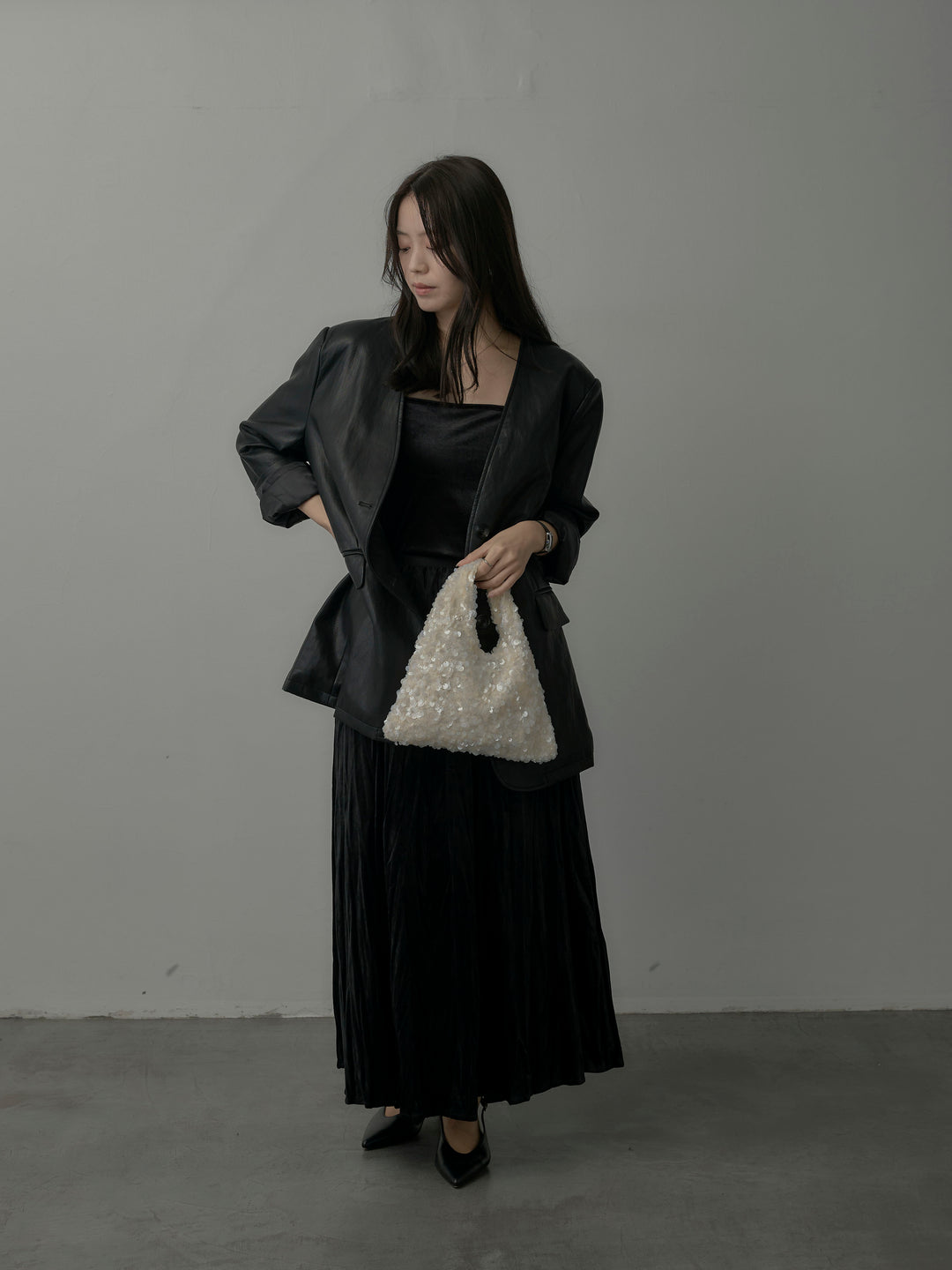 ベロアワッシャープリーツスカート