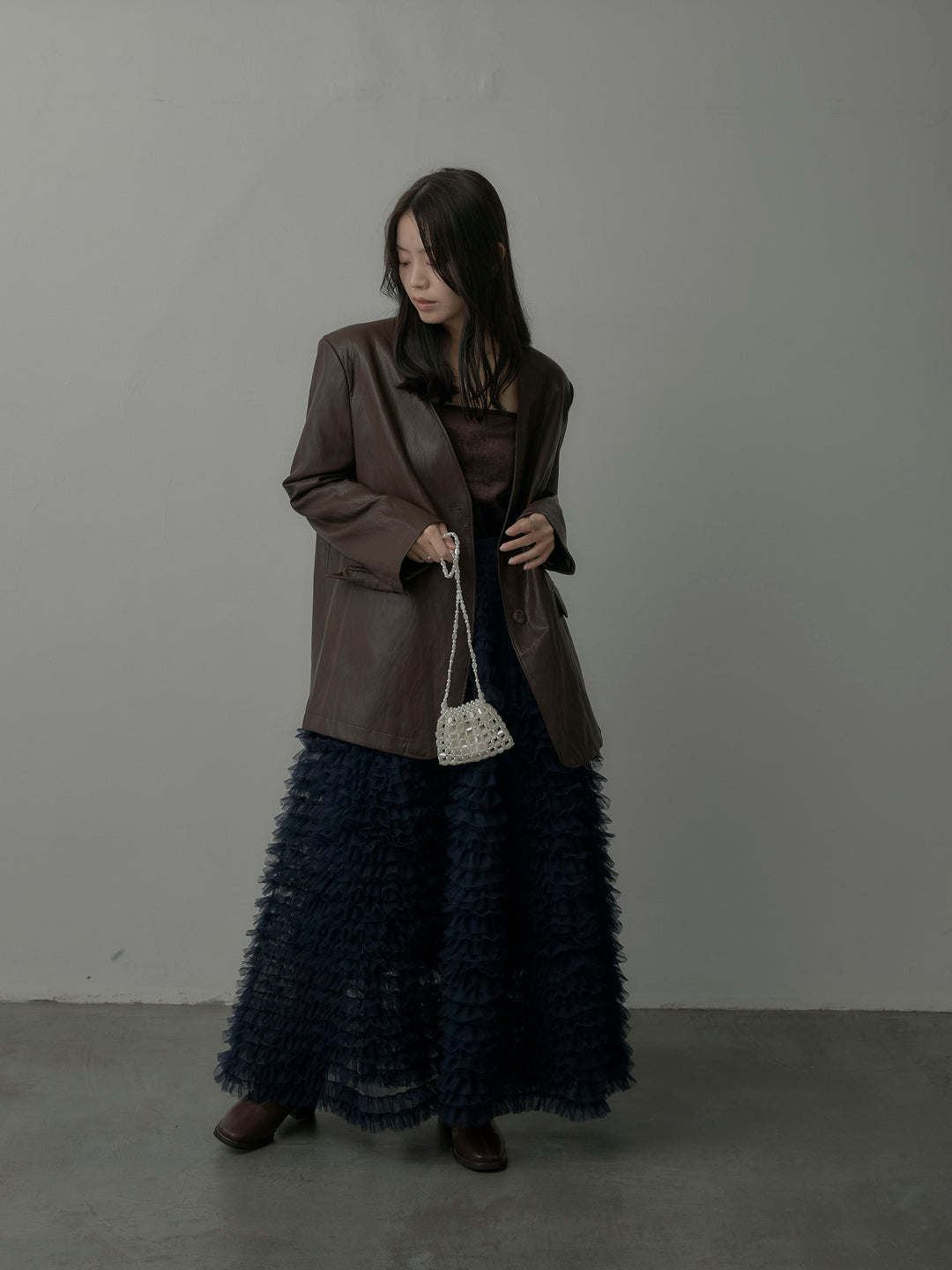 ドラマチックフリルチュールスカート