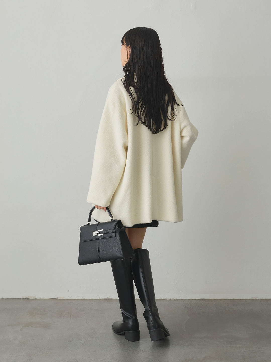 【SET】【Essential】オーバーサイズジャケットコート+【Essential】ウールタッチミニスカート(2set)