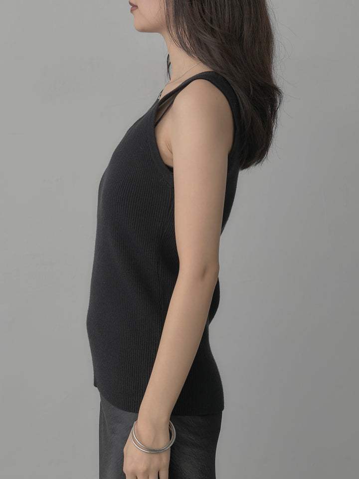 【SET】タンク付きクロスデザインニットプルオーバー+ナローAラインサテンスカート(2set)