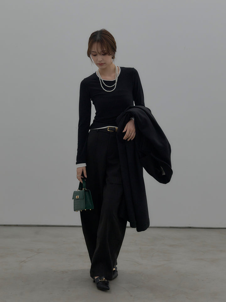 バイカラーレイヤードカットソー