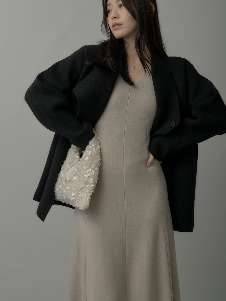 ショールカラーニットカーディガン