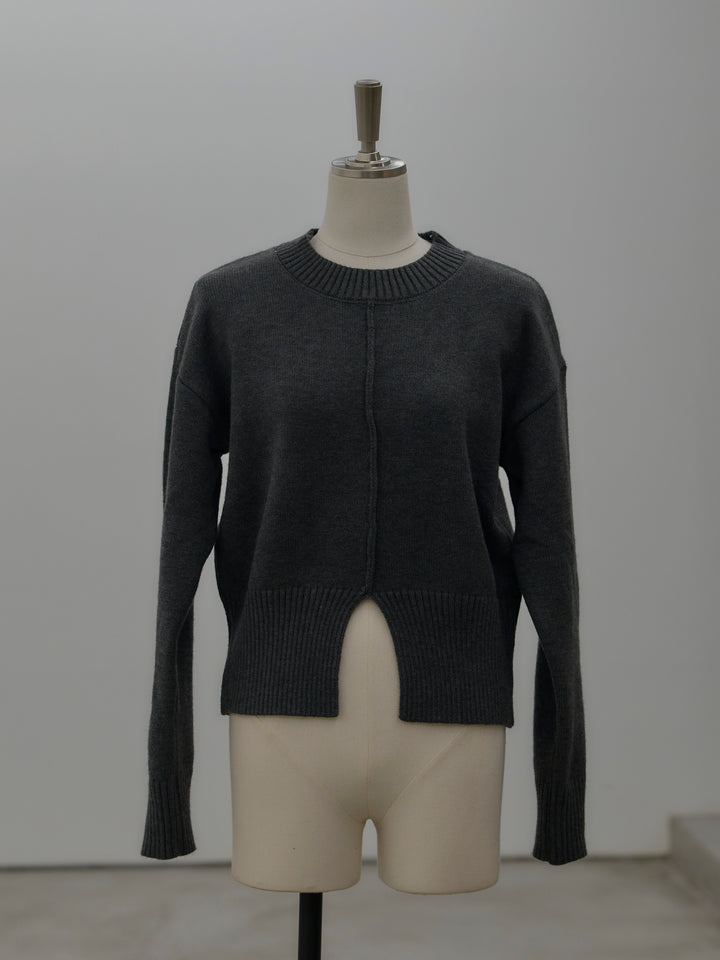 ケープ付き2WAYフロントスリットニットトップス