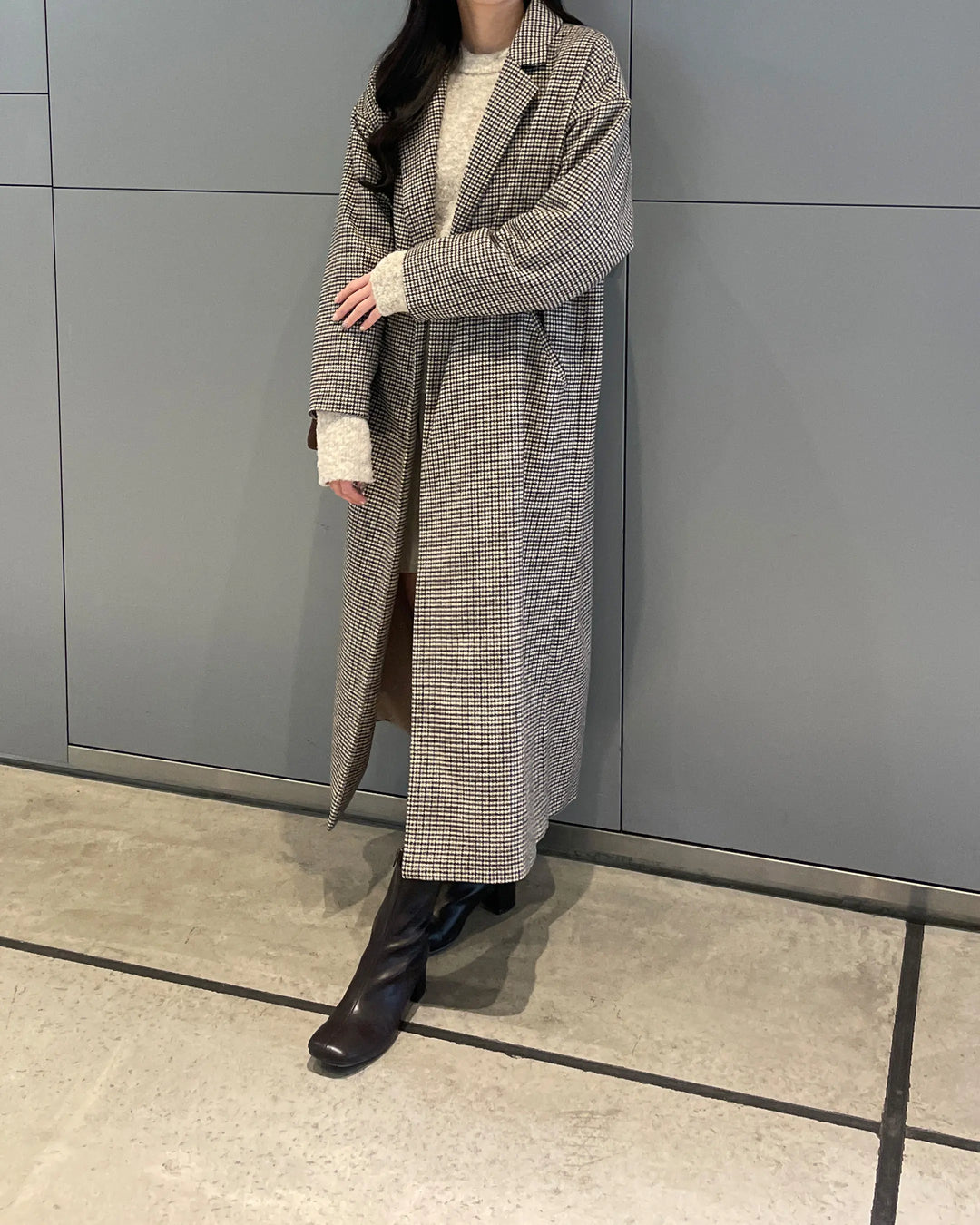 オーバーサイズチェックロングコート – nairo