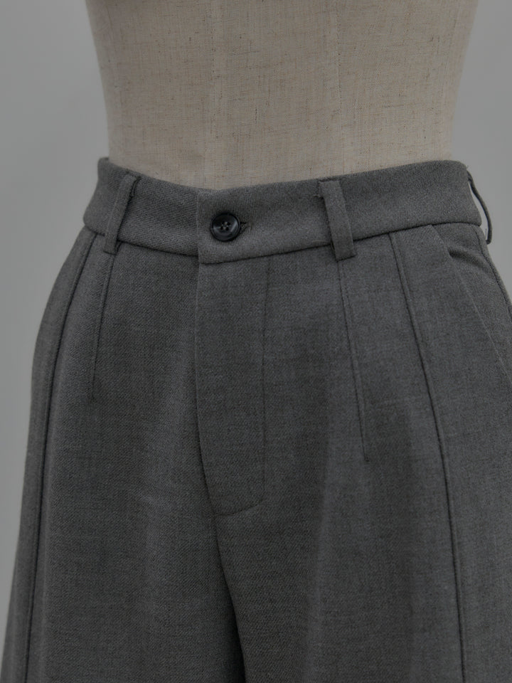 裏起毛デザインワイドパンツ