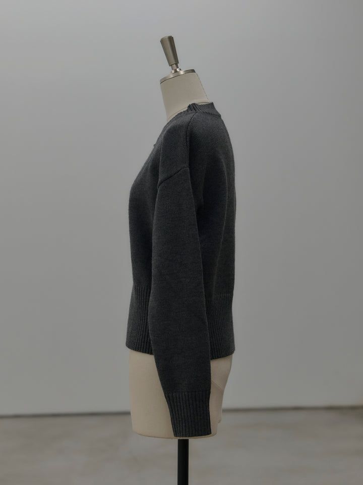 ケープ付き2WAYフロントスリットニットトップス