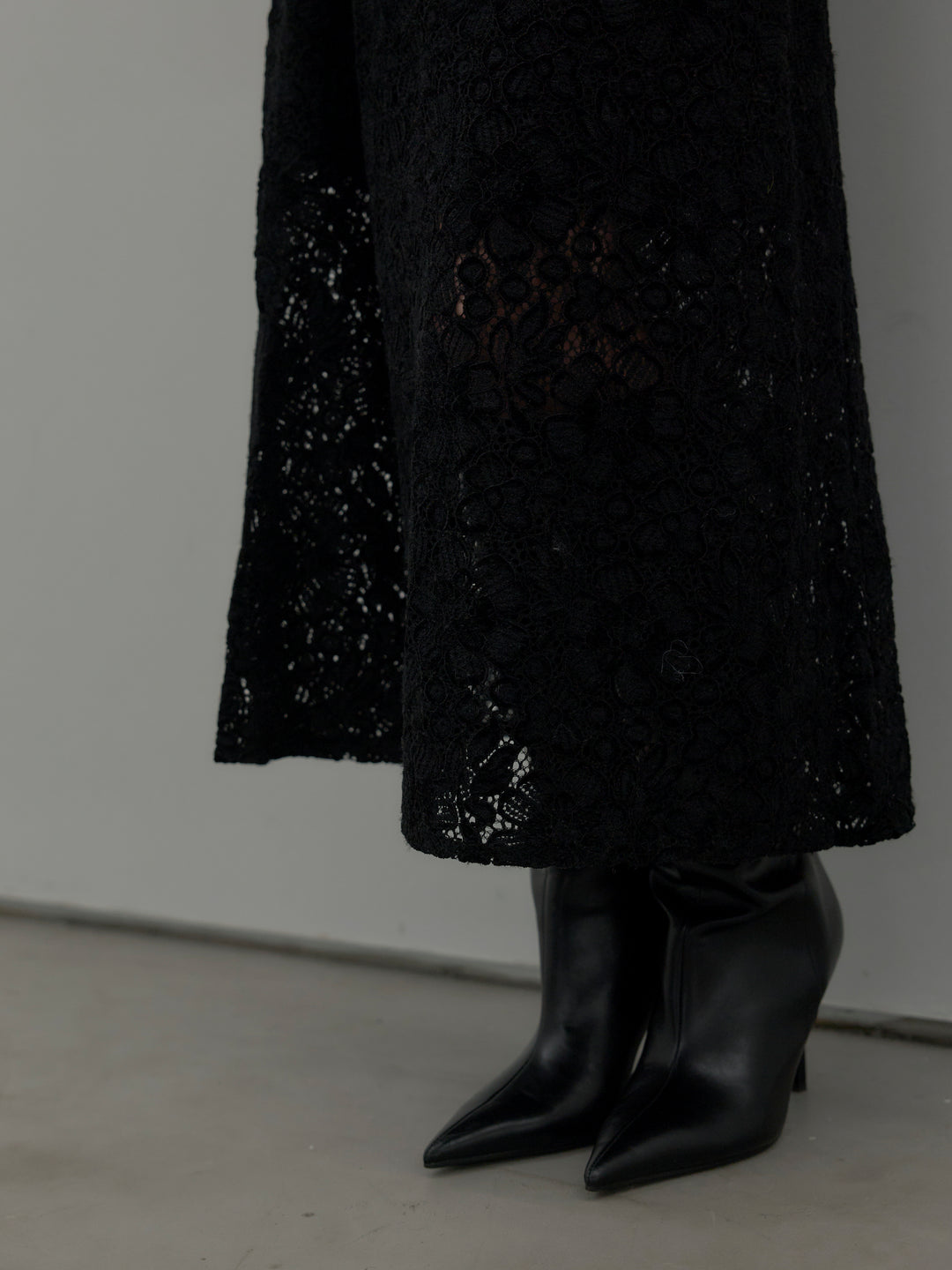 フラワーベロアレースAラインスカート