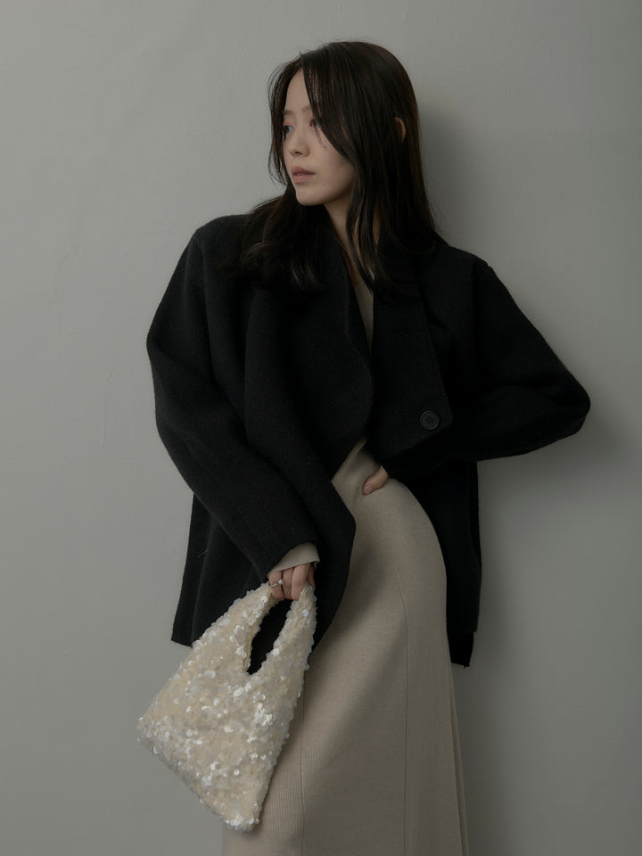 ショールカラーニットカーディガン