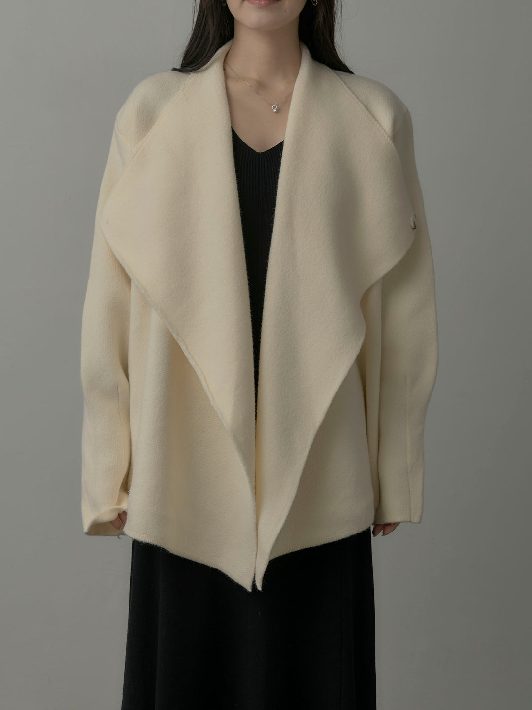 ショールカラーニットカーディガン