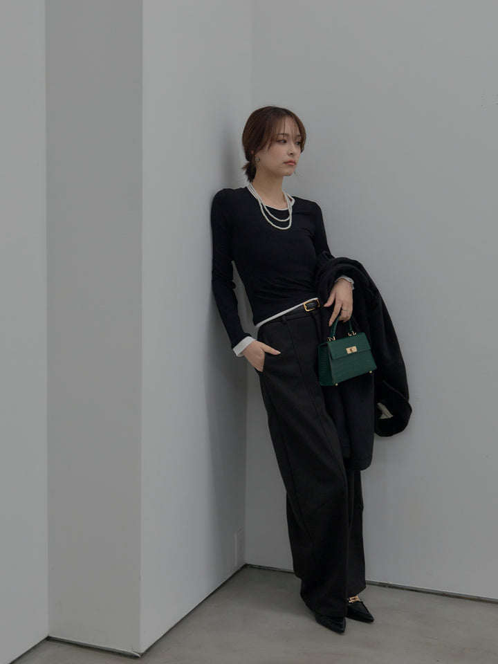 バイカラーレイヤードカットソー