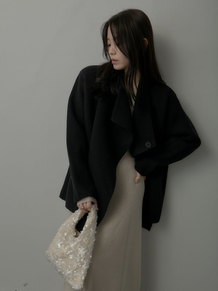 ショールカラーニットカーディガン