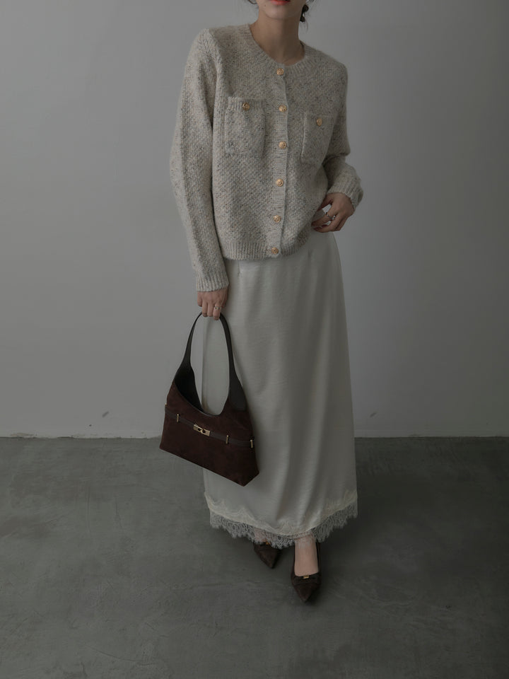 裾レースサテンスカート