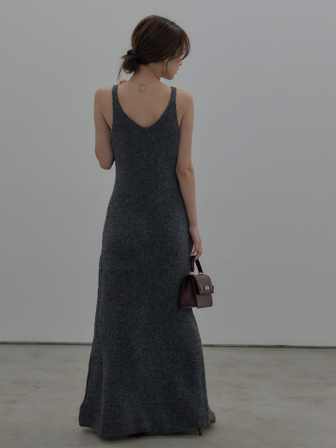 リュクスリブニットロングドレス
